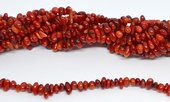 Coral Side drill Chip red approx 4x7mm strand 124 beads-beads incl pearls-Beadthemup