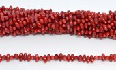 Coral Red side drill olive 8x5mm strand 100 beads-beads incl pearls-Beadthemup