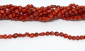 Coral Red nugget 6x8mm Strand 56 beads-beads incl pearls-Beadthemup