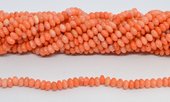 Coral Apricot Saucer 6x4mm strand 102 beads-beads incl pearls-Beadthemup
