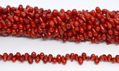 Coral Red Side Drill teardrop 5x9mm strand 90 beads-beads incl pearls-Beadthemup