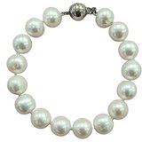 Freshwater Pearl 12mm Sterling Silver 20cm  knotted Bracelet-beads incl pearls-Beadthemup