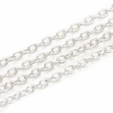 Brass Platinum Plated Chain Cable 2.5x2.1mm Per Meter-findings-Beadthemup