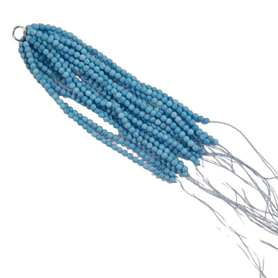 A Tassel Turquoise blue Polished 2mm 80mm 15 lines S.Silver ring