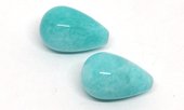 Amazonite (Peru) 10x15mm Polished Briole PAIR-beads incl pearls-Beadthemup