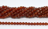 Carnelian (heated)Faceted Round 6mm strand 65 beads-beads incl pearls-Beadthemup