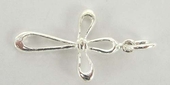 Sterling Silver Pendant Cross 22x14mm 1 pack-findings-Beadthemup