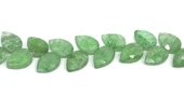 Green Strawberry Quartz Faceted flat Briolette side drill 10x8mm EACH BEAD-beads incl pearls-Beadthemup