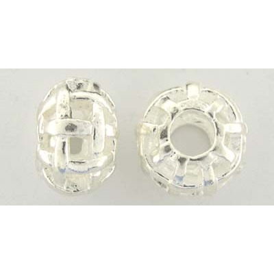 Sterling silver bead rondel 11 with 4mm hole