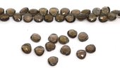 Smokey Quartz Faceted Briolette 6x6mm EACH BEAD-beads incl pearls-Beadthemup