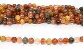 Red Rutile Quartz Polished Round 10mm strand 35 beads-beads incl pearls-Beadthemup