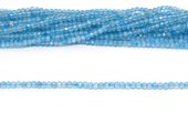Blue Topaz dyed Faceted Rondel 3x4mm Strand 130 beads-beads incl pearls-Beadthemup