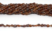 Hessonite Garnet polished nugget approx 6x8mm strand approx 55 beads-beads incl pearls-Beadthemup