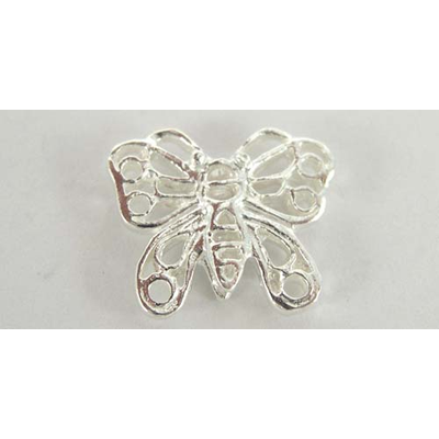 Sterling Silver Bead Butterfly 12x10mm 2 pack