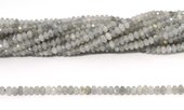 Labradorite AB faceted Rondel  3x5mm strand 115 beads-beads incl pearls-Beadthemup