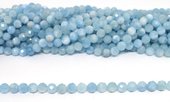 Aquamarine Faceted Round 8mm strand 45 beads-beads incl pearls-Beadthemup