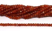 Carnelian Faceted 4mm Cube strand 95 beads-beads incl pearls-Beadthemup