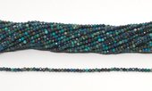 Azurite Faceted 2mm round strand 218 beads-beads incl pearls-Beadthemup