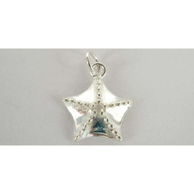 Sterling Silver Pendant Starfish 15mm WO/Ring