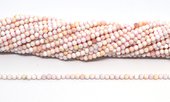 Pink Shell Faceted 3mm round strand 125 beads-beads incl pearls-Beadthemup