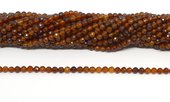 Hessonite Garnet Faceted 4mm round strand 95 beads-beads incl pearls-Beadthemup