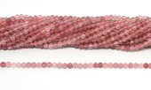 Strawberry Quartz Faceted 4mm round strand 100 beads-beads incl pearls-Beadthemup