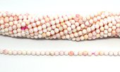 Pink Shell Faceted 4mm round strand 95 beads-beads incl pearls-Beadthemup