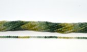 Yellow Green Quartz shaded Faceted 3mm round strand 115 beads-beads incl pearls-Beadthemup