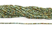 Turquoise natural  Polished 2mm round strand 190 beads-beads incl pearls-Beadthemup