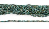 Turquoise natural  Polished 3mm round strand 130 beads-beads incl pearls-Beadthemup