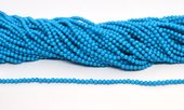 Synthetic Blue Turquoise Polished 3mm round strand 120 beads-beads incl pearls-Beadthemup