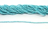 Howlite (dyed) Turquoise Polished 2mm round strand 178 beads-beads incl pearls-Beadthemup