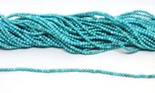 Howlite (dyed) Turquoise Polished 3mm round strand 132 beads-beads incl pearls-Beadthemup