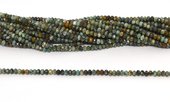 African Turquoise Faceted Rondel 3x4mm strand 130 beads-beads incl pearls-Beadthemup