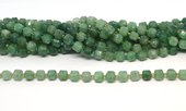 Green Strawberry Quartz Faceted Cube 8mm strand 37 beads-beads incl pearls-Beadthemup