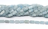 Aquamarine Faceted Tube 8x11mm strand 30 beads-beads incl pearls-Beadthemup
