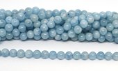 Aquamarine A Polished round 6mm strand 60 beads-beads incl pearls-Beadthemup