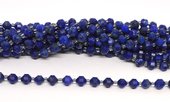 Lapis Faceted Energy Bar 6mm strand 24 beads *19cm-beads incl pearls-Beadthemup