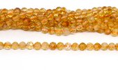 Citrine Facted Round 6mm strand 33 beads *19cm-beads incl pearls-Beadthemup