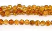 Citrine Facted Round 10mm strand 19 beads *19cm-beads incl pearls-Beadthemup