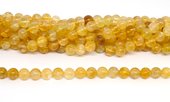 Citrine AB Polished 8mm Round strand 48 beads-beads incl pearls-Beadthemup