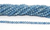 Aquamarine Dark Polished round 4mm strand 100 beads-beads incl pearls-Beadthemup