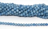 Aquamarine Dark Polished round 6mm strand 60 beads-beads incl pearls-Beadthemup