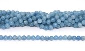 Aquamarine Dark Polished round 8mm strand 50 beads-beads incl pearls-Beadthemup