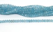 Blue Topaz Faceted rondel 4x3mm strand 128 beads-beads incl pearls-Beadthemup