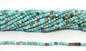 Turquoise Faceted 3mm cube strand 144 beads-beads incl pearls-Beadthemup