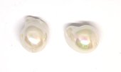 Shell Based Pearl 13x18mm Baroque PAIR-beads incl pearls-Beadthemup