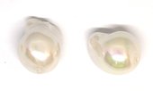 Shell Based Pearl 19x27mm Baroque PAIR-beads incl pearls-Beadthemup