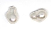 Shell Based Pearl 10x15mm Baroque PAIR-beads incl pearls-Beadthemup
