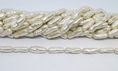 Shell Based Pearl 21x8mm Stick strand 19 beads-beads incl pearls-Beadthemup